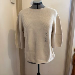 Uniqlo 3D Knit Cotton Volume 3/4 Sleeve Sweater NWT